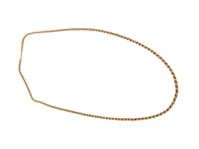 Lot 273 - A 9ct gold rope twist necklace, 60cm long, 4.5g.