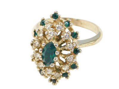 Lot 281 - A Eastern style dress ring, of layered design...