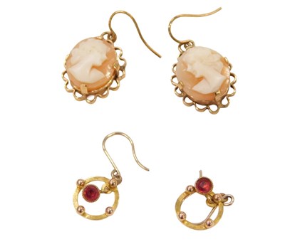 Lot 426 - Two pairs of earrings, comprising a pair of...