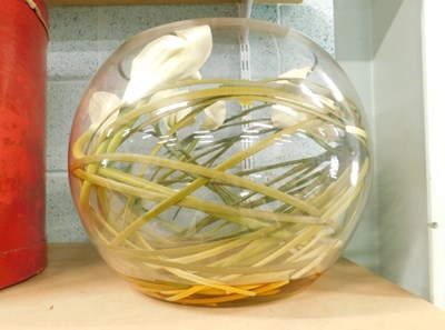 Lot 2001 - A large decorative glass bowl, lined with fake...