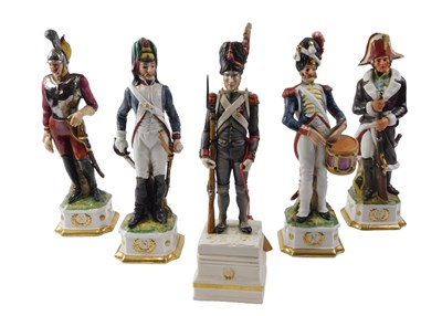 Lot 312 - Five Continental porcelain figure groups,...