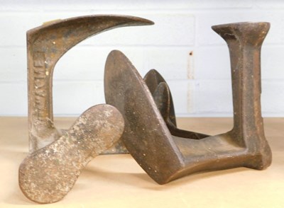 Lot 2008 - A pair of cobbler's hobby irons, one marked...