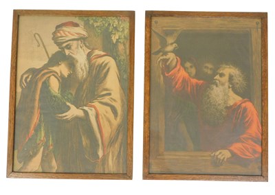 Lot 732 - 19thC School. Saints, a pair of oak framed...
