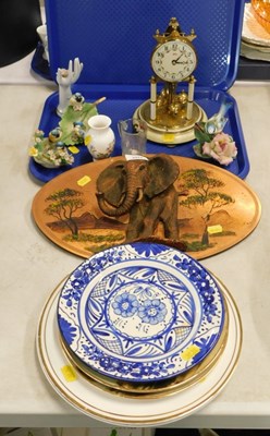 Lot 2077 - A copper and resin wall plaque, of an elephant...