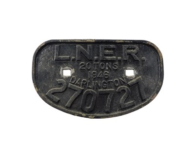 Lot 391 - An LNER cast railway plaque, for Twenty Tonnes...