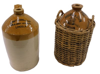 Lot 526 - Two stoneware bottles, comprising a C Pratt...