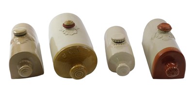 Lot 527 - Four 20thC stoneware bed warmers, one with...