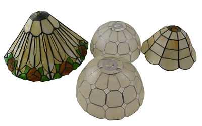 Lot 422 - A Tiffany style octagonal table lamp, with...