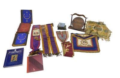 Lot 715 - A group of Masonic wares, to include regalia,...