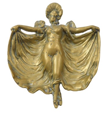 Lot 357 - A 20thC brass ashtray, formed as a lady with...