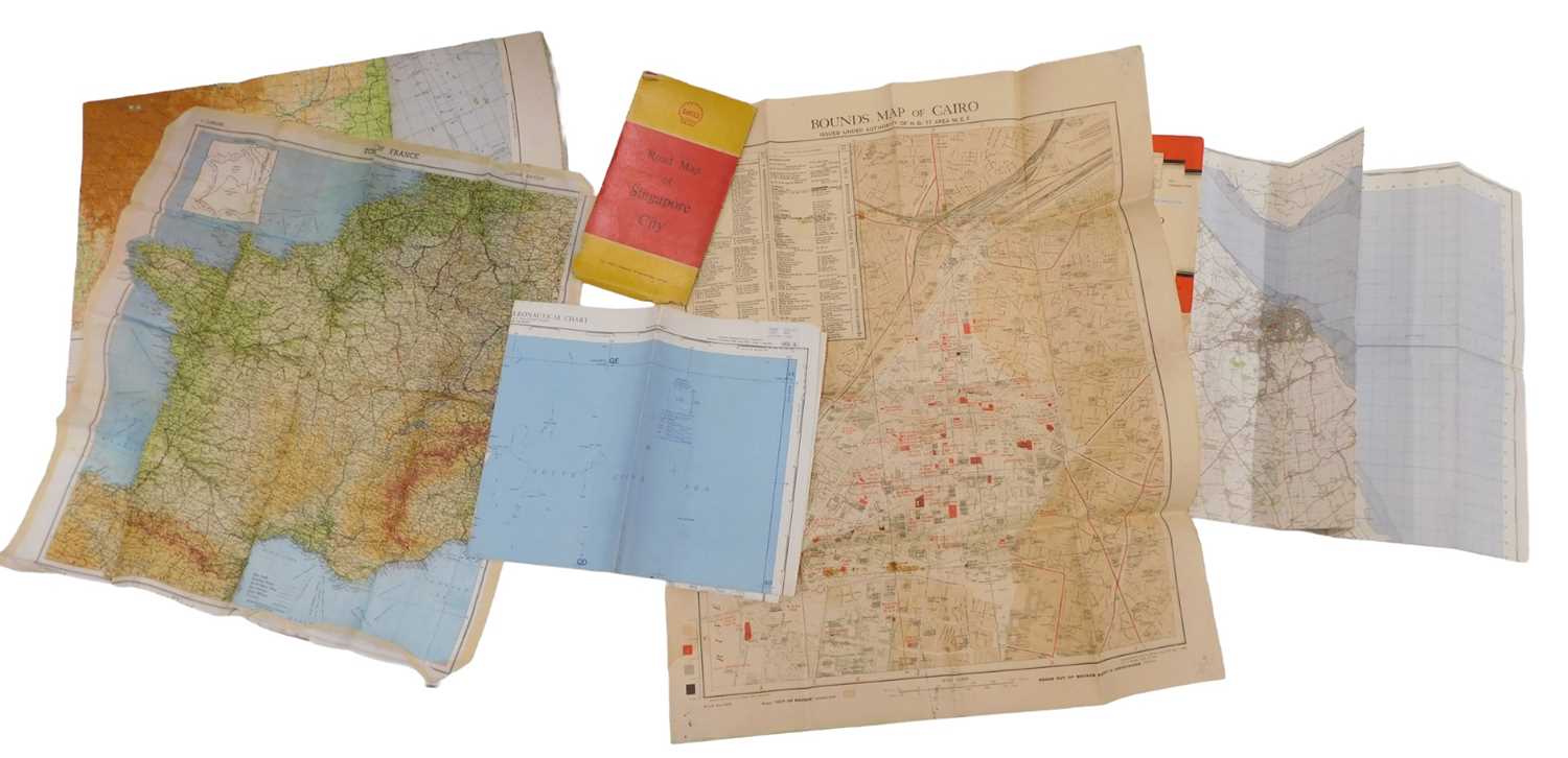 596 Map Lot 596 - Ordnance Survey maps, WWII military silk