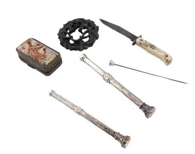 Lot 625 - Various curios, comprising a bone handled...