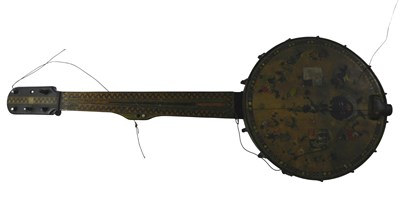 Lot 484 - A late 19thC Continental parquetry banjo, with...