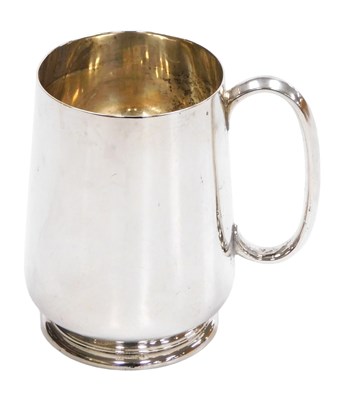 Lot 105 - A George VI silver tankard, of plain, footed...