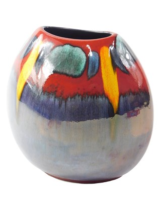 Lot 657 - A Poole pottery vase, on a red Delphis ground,...