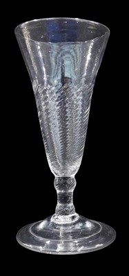 Lot 668 - A 19thC twist stem ale glass, on conical foot,...