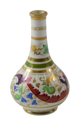 Lot 672 - A 19thC Bloor Derby bud vase, with gilt rim...