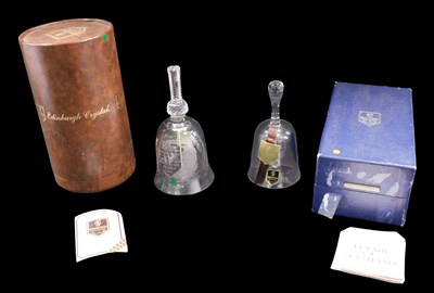 Lot 498 - Two Edinburgh Crystal cased bells, the 1981...