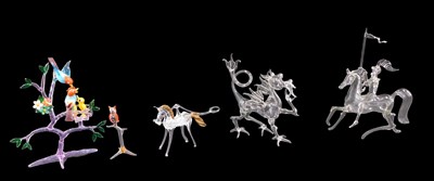 Lot 683 - A group of glass animals, comprising dragon,...