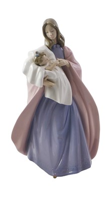 Lot 694 - A large Nao porcelain figure group, of mother...