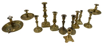 Lot 505 - 20thC brasswares, comprising candlesticks,...