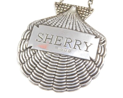 Lot 587 - An Elizabeth II silver Sherry decanter...