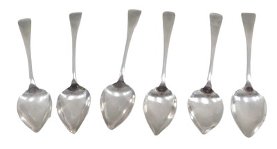 Lot 576 - A matched set of six Victorian silver Fiddle...