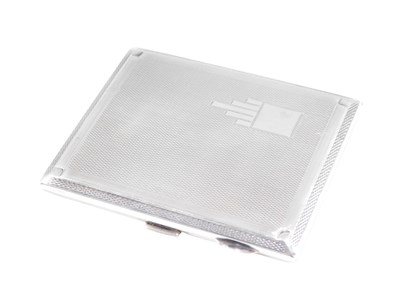 Lot 579 - A George V silver cigarette case, the case...