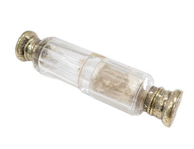 Lot 546 - A Victorian double scent bottle, clear glass...