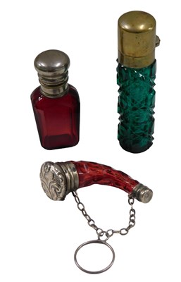 Lot 554 - Three Victorian miniature scent bottles,...