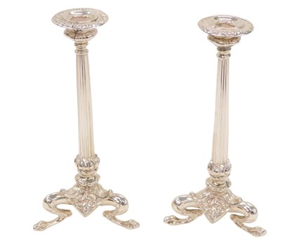 Lot 43 - A pair of Victorian silver tapersticks in the...