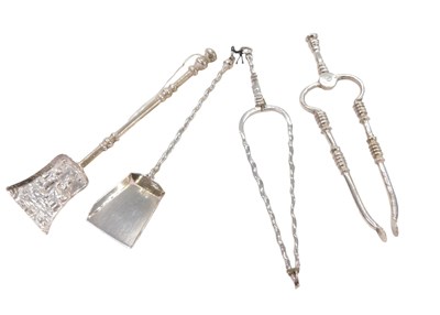Lot 44 - Four Dutch silver miniature fire implements,...