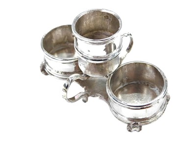 Lot 45 - A Dutch silver miniature cruet/candle stand,...