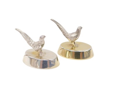 Lot 48 - A pair of George V silver gilt menu holders,...
