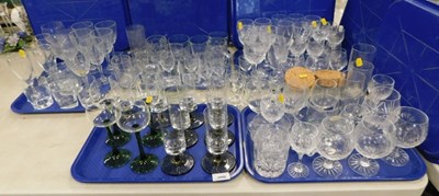 Lot 2098 - Glassware, to include sherry glasses, wine...
