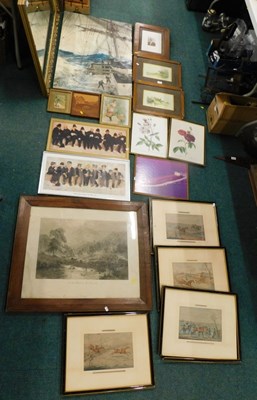 Lot 2106 - Framed pictures and prints, to include hunting,...