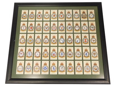 Lot 858 - A framed Players cigarette card squadron group,...