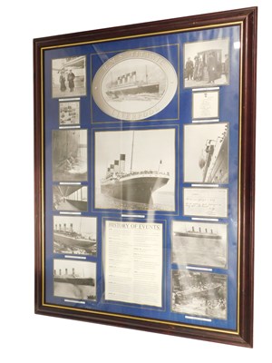 Lot 861 - RMS Titanic History of Events print, 73cm x 59cm.