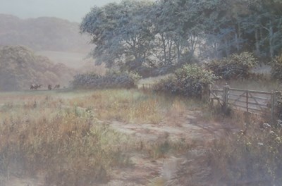 Lot 862 - After Dipnall. A cattle and woodland scene,...