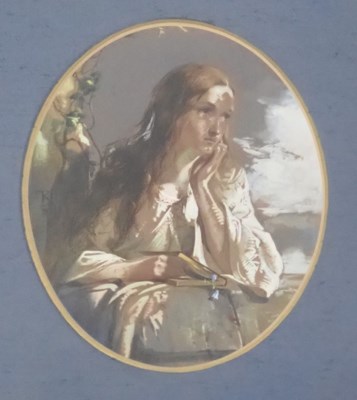 Lot 867 - 20thC School. Figure of a female reading book,...