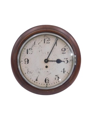 Lot 871 - A 20thC drop dial wall clock, the white...