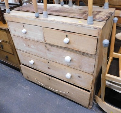 Lot 1504 - A Victorian pine chest of two short over three...