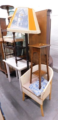 Lot 1522 - A group of furniture, to include standard lamp,...