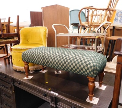 Lot 1546 - A group of furniture, comprising a footstool,...