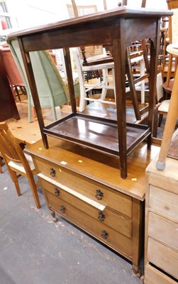 Lot 1549 - An oak three drawer chest, together with a two...