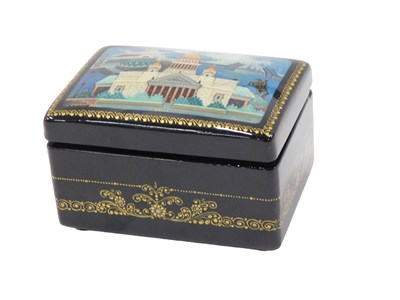 Lot 665 - A Creepleod. A painted Russian lacquer trinket...