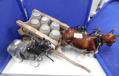 Lot 2219 - A brown ceramic shire horse, complete with...