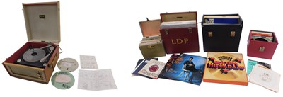 Lot 801 - A Dansette portable record player, and a group...