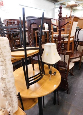 Lot 1556 - A group of furniture, to include a coat stand,...
