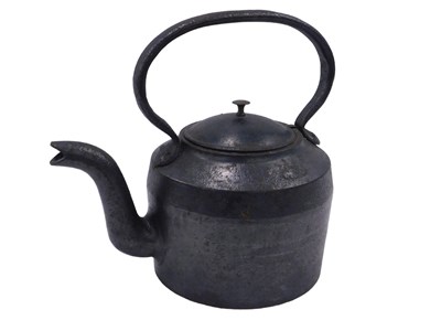 Lot 814 - A cast iron kettle, 40cm high.